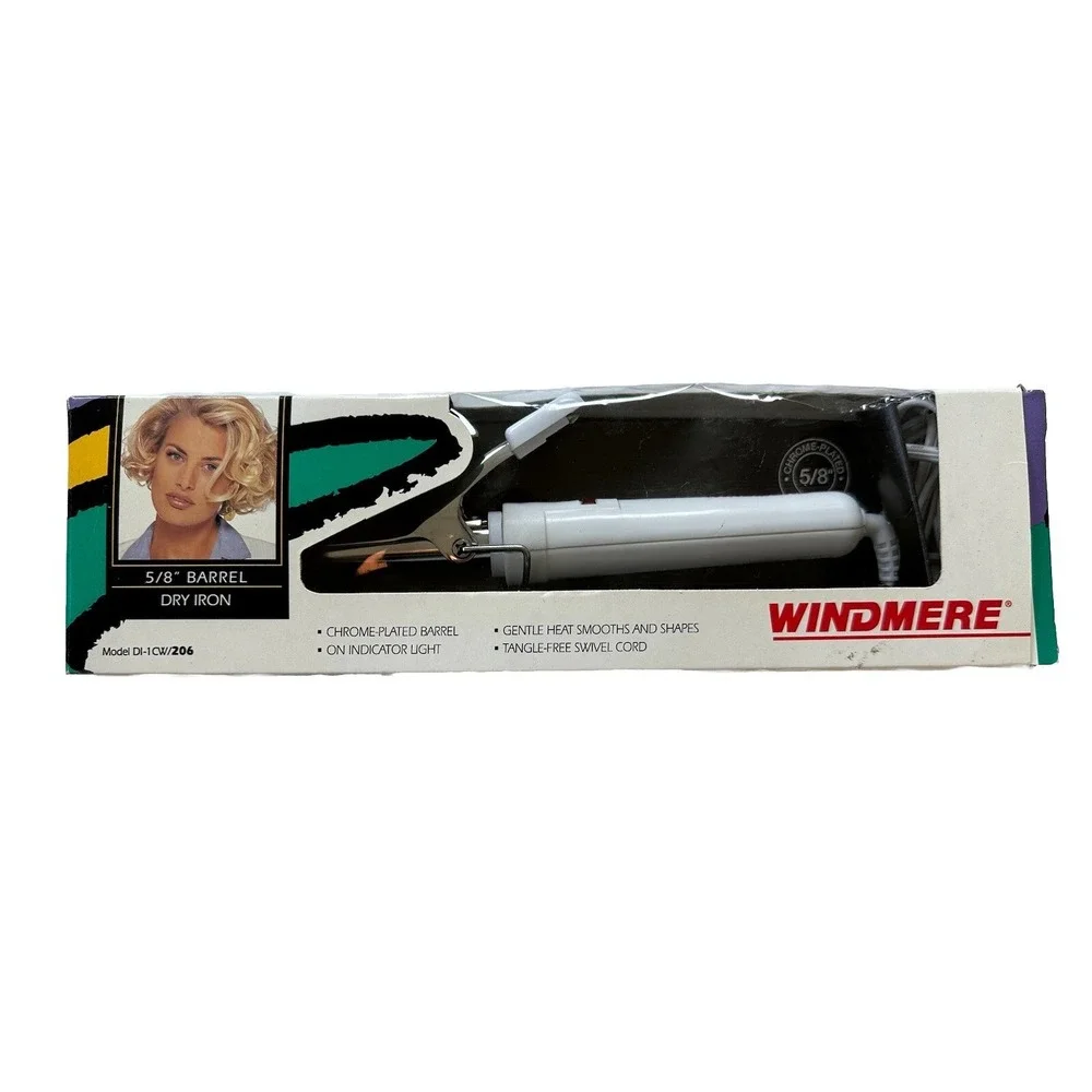 Vintage WINDMERE 1990's Dry Curling Iron With 5/8